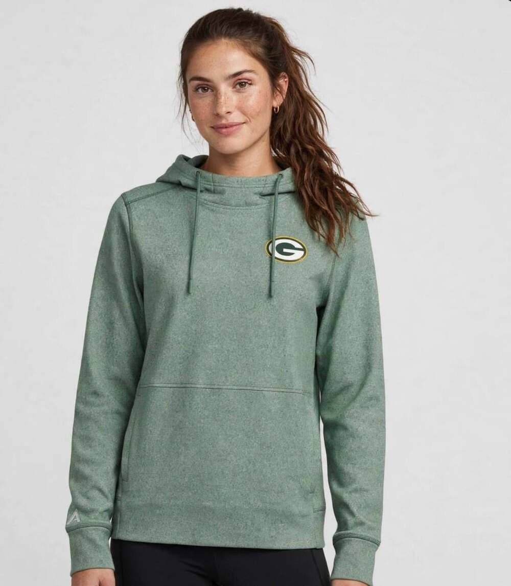 Green Bay Packers Long Sleeve Hooded T-Shirt | Size Medium | Performance Hoodie